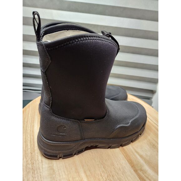 Carhartt Kentwood Steel Toe Work Boots – Men’s 8.5 Black Waterproof Wellington - Picture 12 of 14